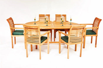 The Harewood 6 Seater Teak Garden Furniture Set